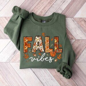 Fall Vibes Sweatshirt, Pumpkin Season Sweater, Thanksgiving Halloween Fall